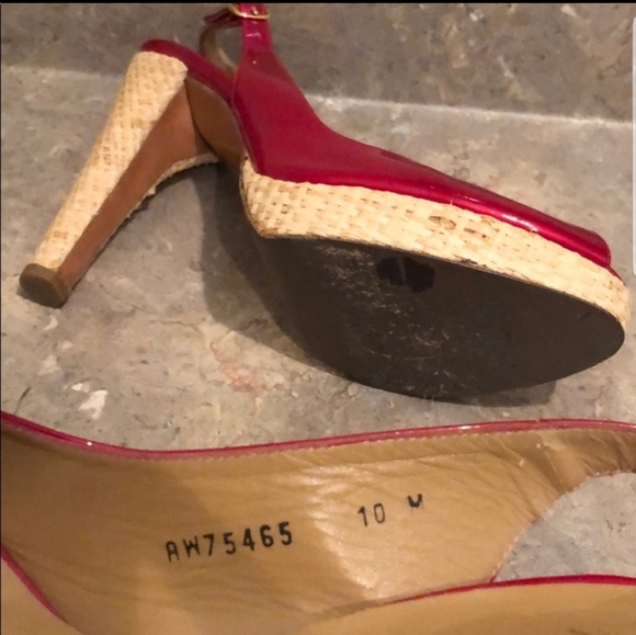 STUART WEITZMAN - Red Patent Leather Slingbacks - US 10 - Picture 6 of 6